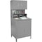 Global Industrial 34-1/2W x 30D x 80H Cabinet Shop Desk with Pigeonhole Riser, Pegboard & Upper Cabinet, Gray 249692GY - alternate 1